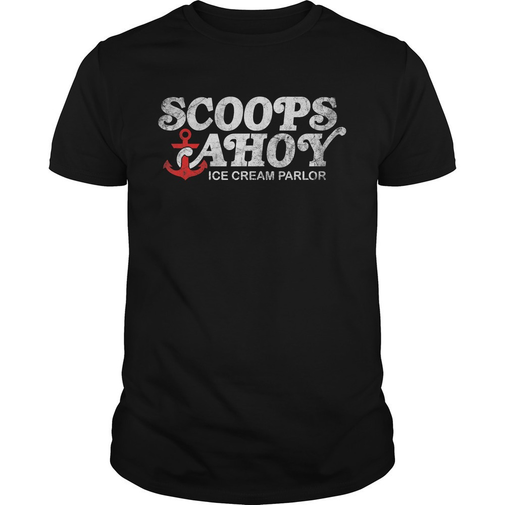Scoops Ahoy Ice Cream Parlor Retro Stranger Fan Graphic T-Shirt